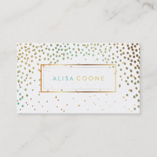 PixDezines faux guld+teal sprinkles Visitkort