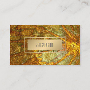 PixDezines Faux Metallic Guld Struktur Visitkort