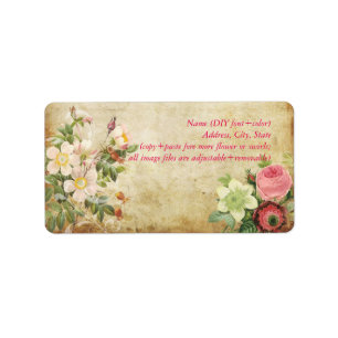 PixDezines faux parchment/vintage ro Adressetikett