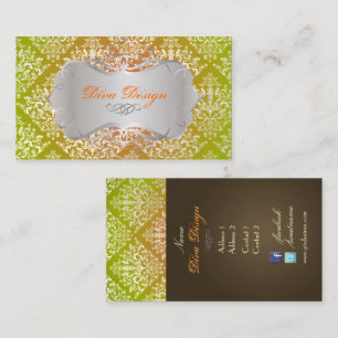 PixDezines Faux Pearl Étienne Damask Visitkort