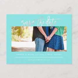 PixDezines  Faux Platinum Modern Push-skript Meddelande Vykort