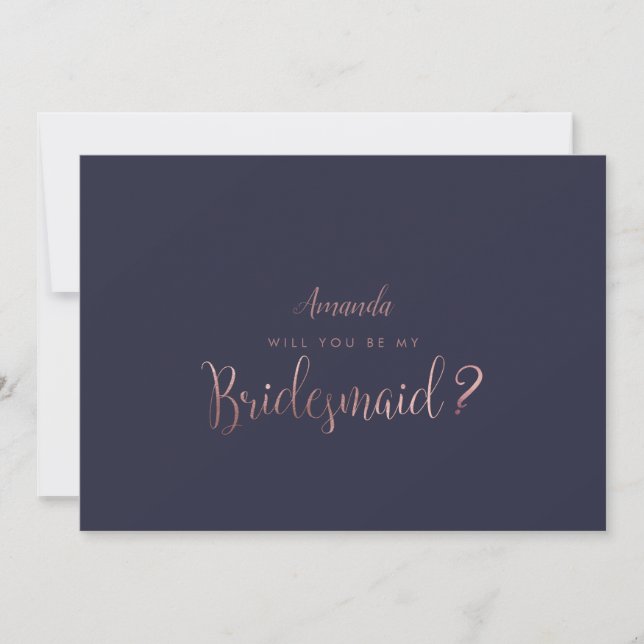 PixDezines Faux Ro Guld blir du..Bridesmaid Inbjudningar (Framsida)