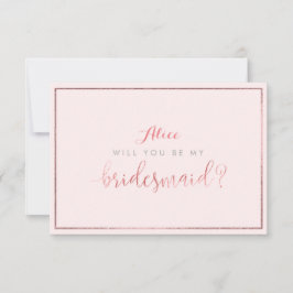 PixDezines Faux Ro Guld blir du..Bridesmaid Inbjudningar