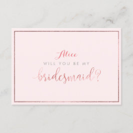 PixDezines Faux Ro Guld blir du..Bridesmaid Inbjudningar