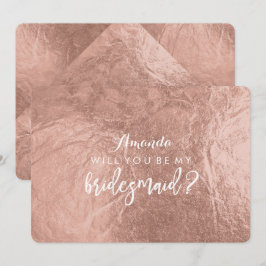 PixDezines Faux Ro Guld blir du..Bridesmaid Inbjudningar