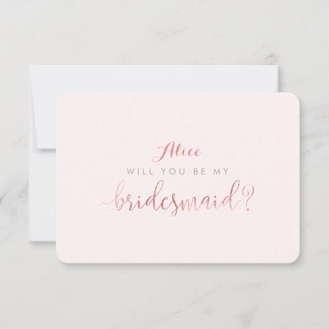 PixDezines Faux Ro Guld blir du..Bridesmaid Inbjudningar (Framsida)