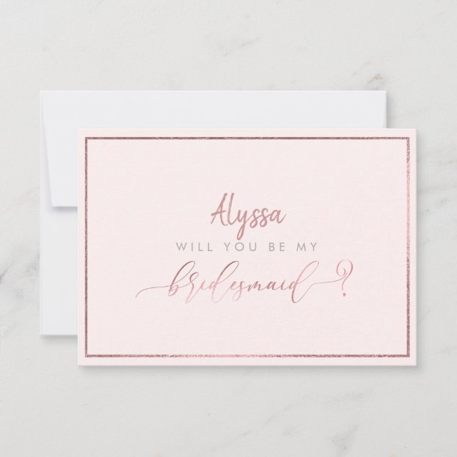 PixDezines Faux Ro Guld blir du..Bridesmaid Inbjudningar (Framsida)