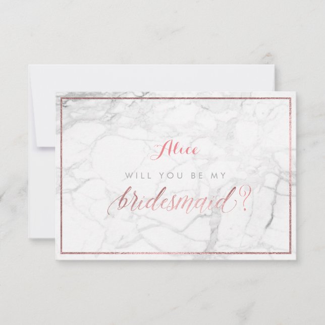 PixDezines Faux Ro Guld blir du..Bridesmaid Inbjudningar (Framsida)