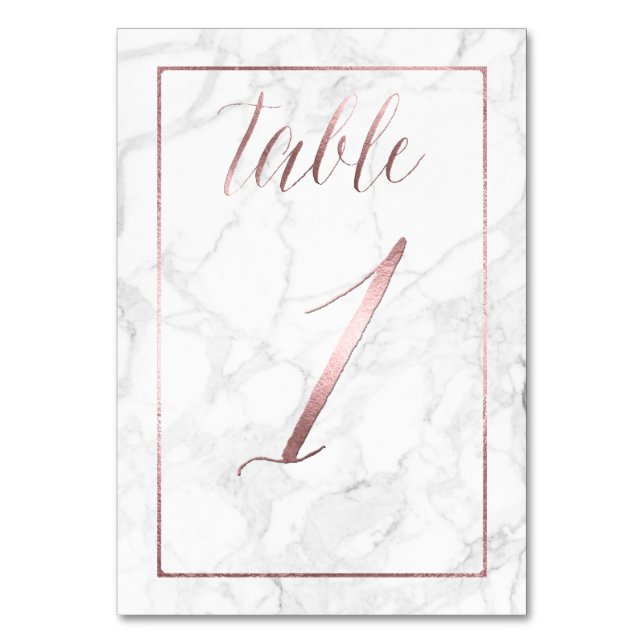 PixDezines Faux Ro Guld/Bord 1+/Marble Bordsnummer (Framsidan)