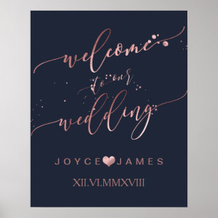 PixDezines FAUX RO GULD CALLIGRAFI/WELCOME Poster