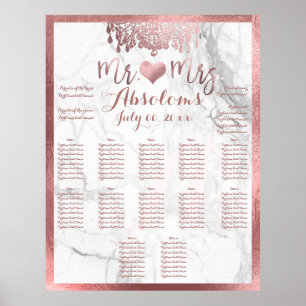 PixDezines Faux Ro Guld Chandelier/Heart/Marble Poster