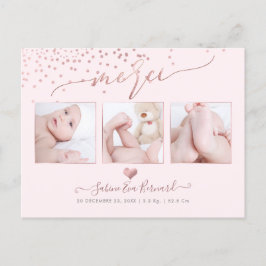 PixDezines Faux Ro Guld Confetti//Remerciements Vykort