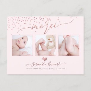 PixDezines Faux Ro Guld Confetti//Remerciements Vykort