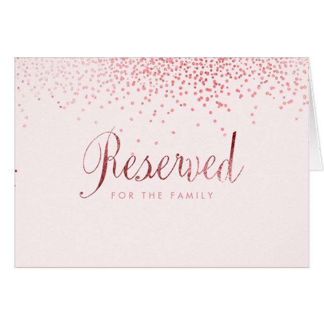 PixDezines Faux Ro Guld confetti/Reserverad Bord OBS Kort (Framsidan Horizontal)