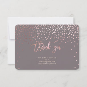 PixDezines Faux Ro Guld Confetti Tack Kort