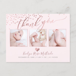 PixDezines Faux Ro Guld confetti/Tack Vykort