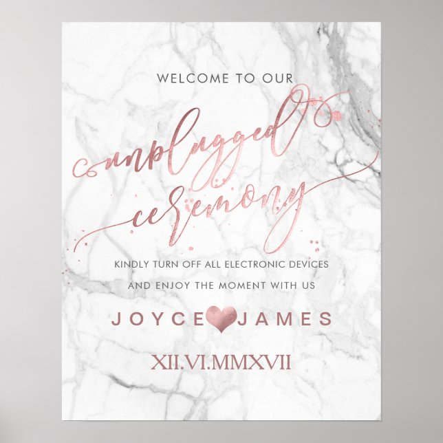 PixDezines Faux Ro Guld/DIY #UNPLUGGED CEREMONY Poster (Framsidan)