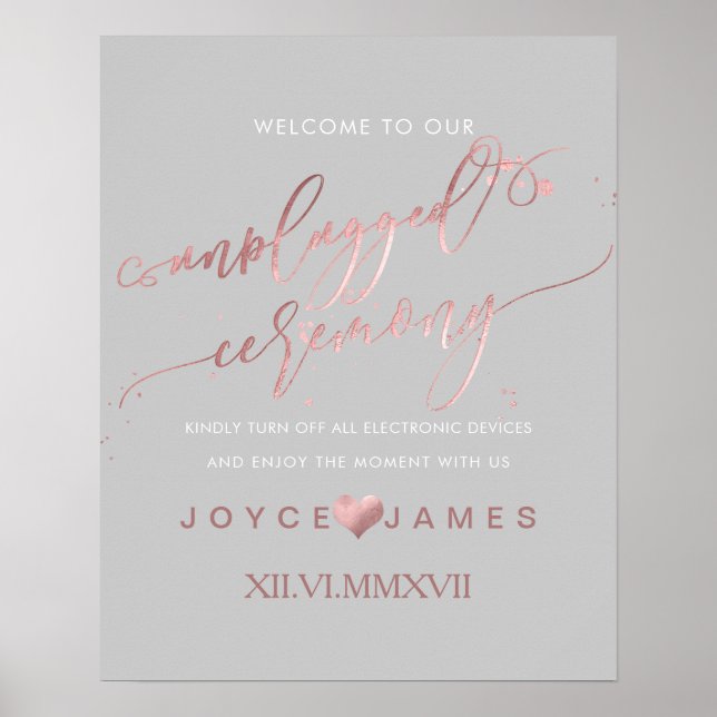 PixDezines Faux Ro Guld/DIY #UNPLUGGED CEREMONY Poster (Framsidan)