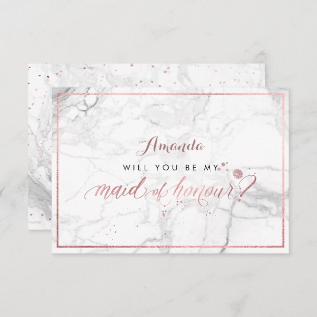 PixDezines Faux Ro Guld kommer du att Maid of hono Inbjudningar (Fram/baksida)