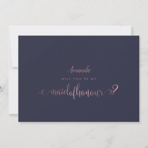 PixDezines Faux Ro Guld Maid of honor Inbjudningar