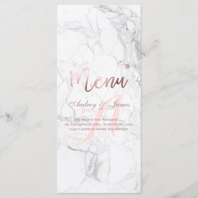 PixDezines Faux Ro Guld/Marble/Menu Meny (Framsida)