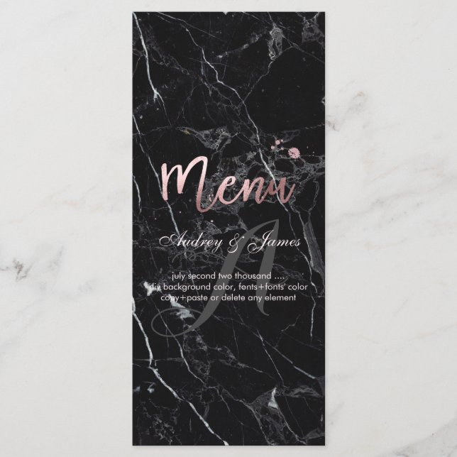 PixDezines Faux Ro Guld/Marble/Menu Meny (Framsida)