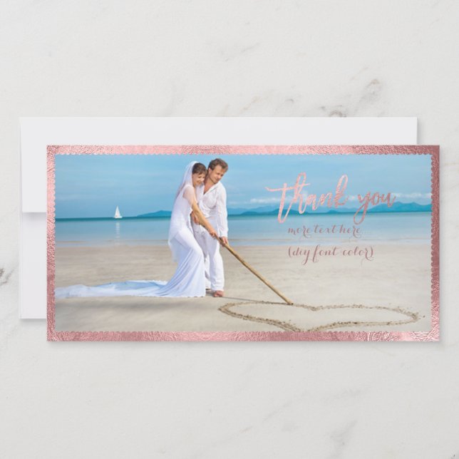 PixDezines Faux Ro Guld Scallop ram/tack Tack Kort (Framsida)