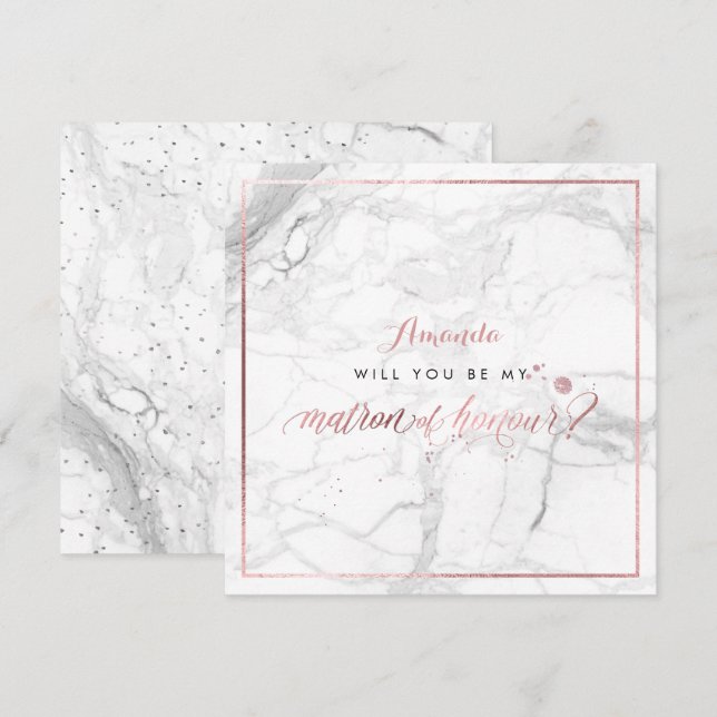 PixDezines Faux Ro Guld You Matron of Honor Inbjudningar (Fram/baksida)