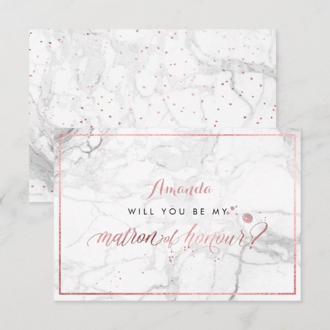 PixDezines Faux Ro Guld You Matron of Honor Inbjudningar (Fram/baksida)