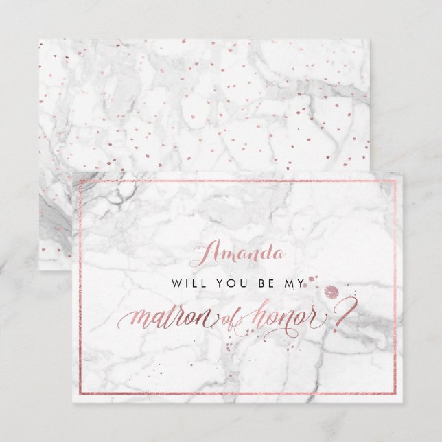 PixDezines Faux Ro Guld You Matron of Honor Inbjudningar (Fram/baksida)
