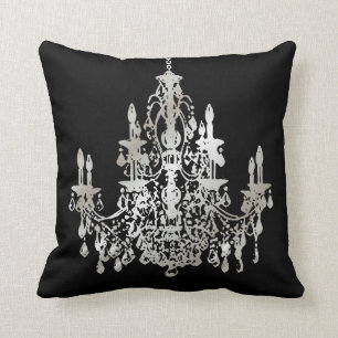 PixDezines faux silver/chandeliers/DIY-bakgrund Kudde