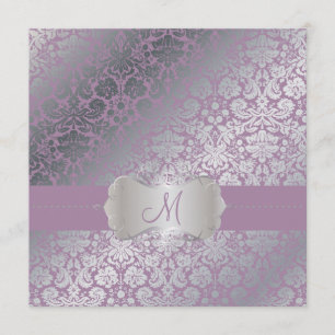 PixDezines faux silver/DIY-bakgrund/lavender Inbjudningar