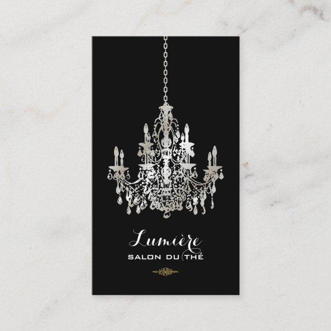 PixDezines faux silver foil chandelier/DIY färg Visitkort (Framsida)