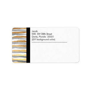 PixDezines faux silver+guld foil rand Adressetikett