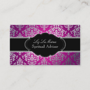 PixDezines Faux Silver Josephine Damask/DIY färg Visitkort