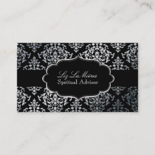 PixDezines Faux Silver Josephine Damask/DIY färg Visitkort