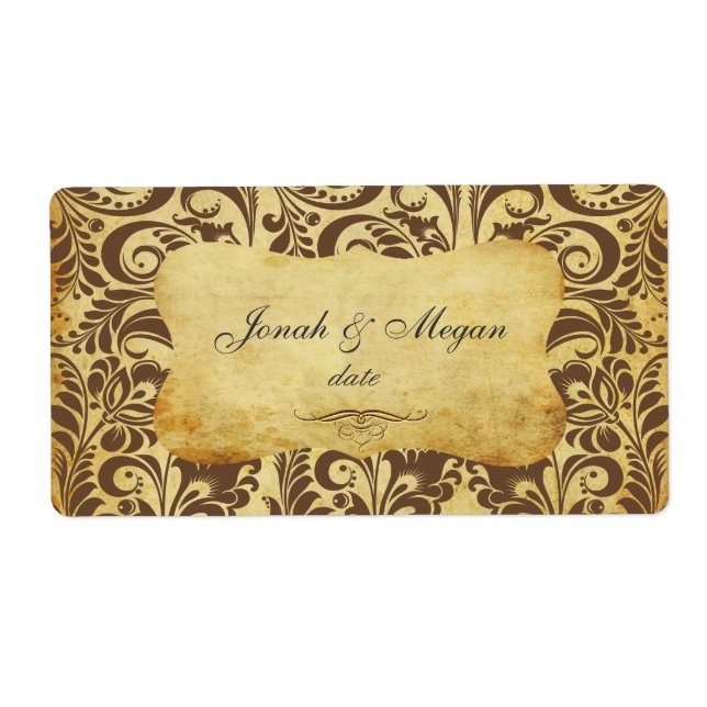 PixDezines Felina, Faux Silver Fidora Damask Fraktsedel (Framsidan)