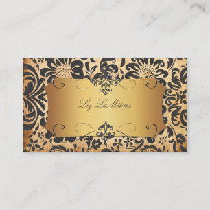 PixDezines Fidora Damask/faux parchment Visitkort