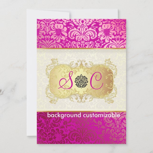 PixDezines Fidora Vintage Damask Inbjudningar (Framsida)