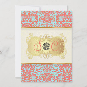 PixDezines Fidora Vintage Damask Inbjudningar