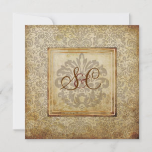 PixDezines Fidora, Vintage Damask Inbjudningar
