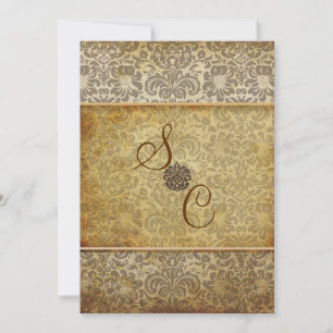 PixDezines Fidora, Vintage Damask Inbjudningar