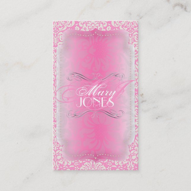 PixDezines Fidora Vintage Damask Visitkort (Framsida)