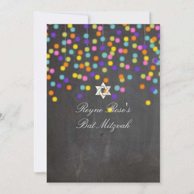 PixDezines fiesta+chalkboard/bat mitzvah Inbjudningar (Framsida)