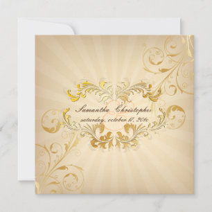 PixDezines Filigree+Guld+Vintage Inbjudningar