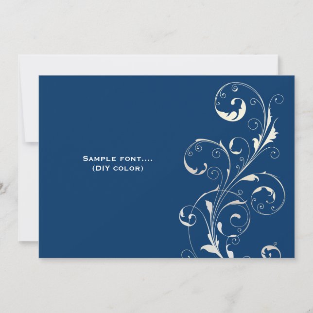 PixDezines-filigree swirls/diy färg, marin Inbjudningar (Framsida)