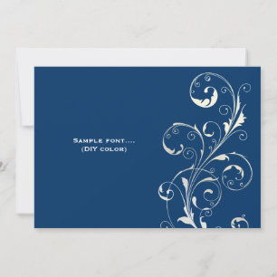 PixDezines-filigree swirls/diy färg, marin Inbjudningar