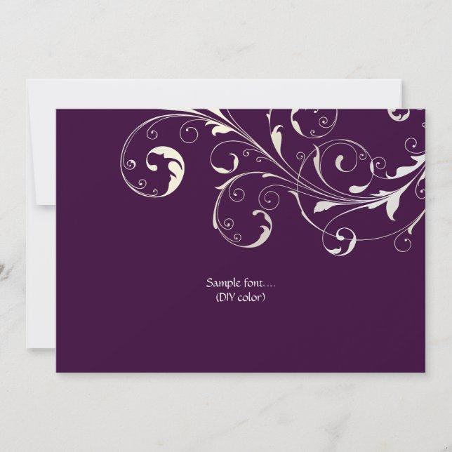 PixDezines filigree swirls/diy färg, plum Inbjudningar (Framsida)