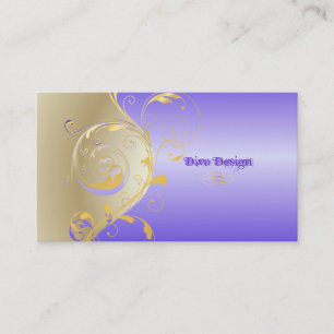 PixDezines-filigree+swirls/royalets lila Visitkort