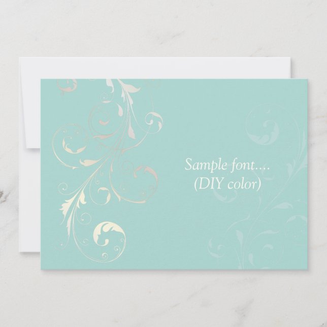 PixDezines filigree swirrls/diy färg, blue Inbjudningar (Framsida)